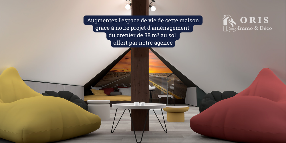Augmentez l'espace de vie de cette maison grâce à notre projet d'aménagement du grenier de 38 m² au sol offert par notre agence