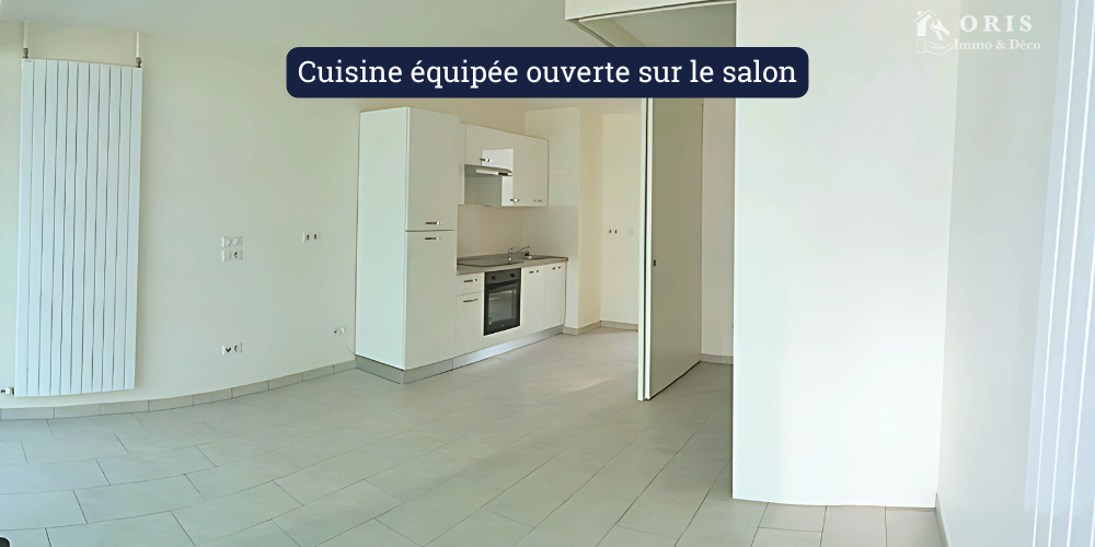 Cuisine équipée ouverte sur le salon